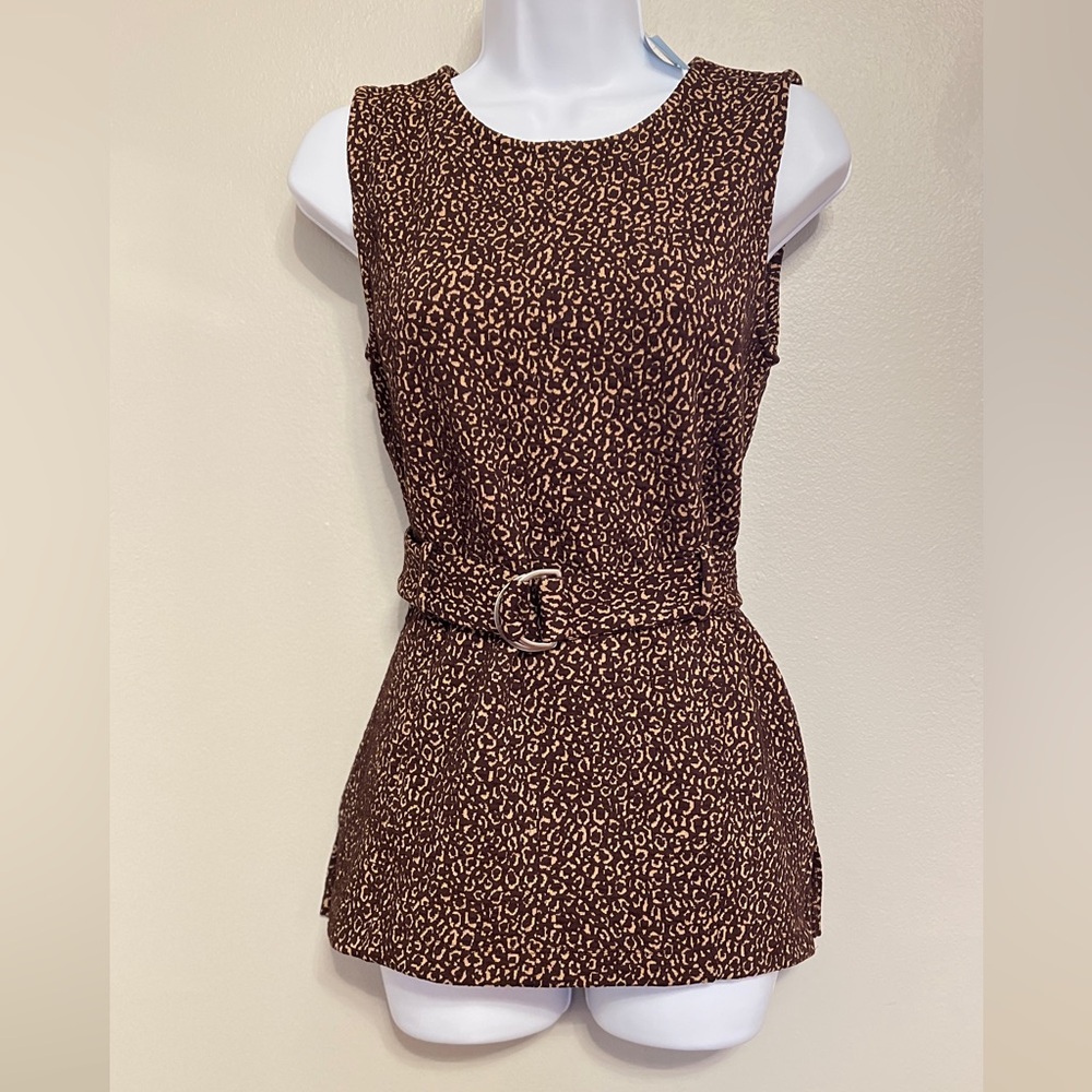 Ann Taylor New with tags, sleeveless leopard print tunic top, size S Petite